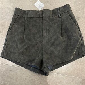 NWT Free People Dark brown vegan suede High Waist Shorts Sz S